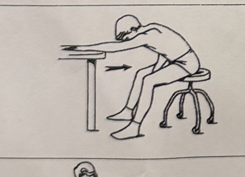 Flexion Table Slide Stretch illustration